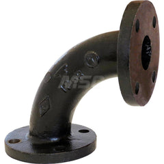 Black 90 ° Flanged Elbow: 2″, 125 psi, Threaded Cast Iron, Black Finish, Class 125