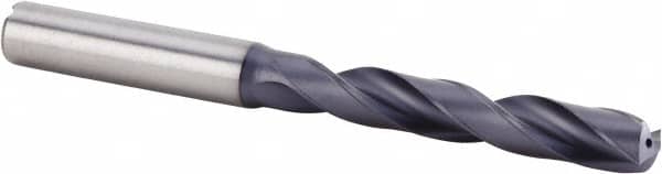 Kennametal - Letter L 140° Solid Carbide Jobber Drill - Multilayer TiAlN Finish, Right Hand Cut, Spiral Flute, Straight Shank, 91mm OAL, Standard Point - Benchmark Tooling