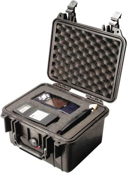 Pelican Products, Inc. - 9-11/16" Wide x 6-7/8" High, Clamshell Hard Case - Black, Polypropylene - Benchmark Tooling