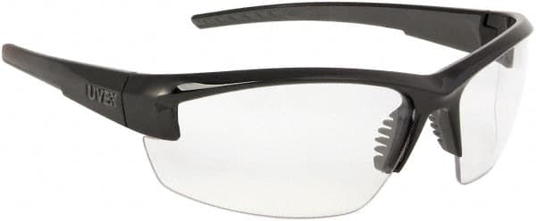 Uvex - Clear Lenses, Framed Safety Glasses - Anti-Fog, Scratch Resistant, Black Frame, Size Universal, Wrap Around - Benchmark Tooling