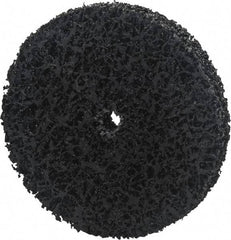 Norton - 3" Extra Coarse Grade Silicon Carbide Deburring Disc - 1/2" Center Hole, Arbor Connection, Black, 12,000 Max RPM - Benchmark Tooling
