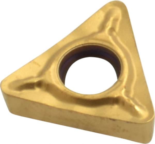 Seco - TCMT21.52 F1 Grade CP500 Carbide Turning Insert - TiAlN/TiN Finish, 60° Triangle, 1/4" Inscr Circle, 3/32" Thick, 1/32" Corner Radius - Benchmark Tooling