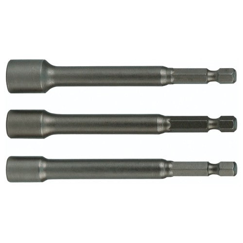 Nut Setter Magnetic 3 Piece Set 1/4, 5/16 & 3/8 × 6″ OAL on 1/4″ Hex Drive - Benchmark Tooling