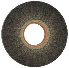 Norton - 6" Diam 220 Grit Silicon Carbide Unmounted Flap Wheel - 2" Hole, 1" Wide, Density 5, Nonwoven, Grade Fine, 3,000 Max RPM - Benchmark Tooling