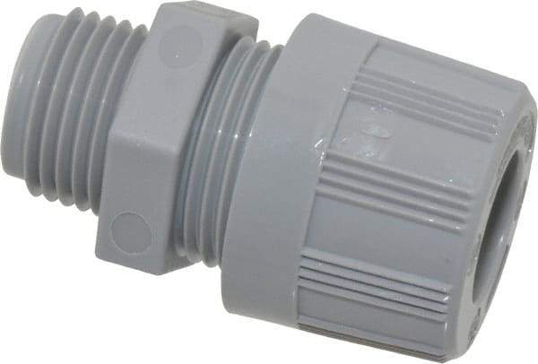 Woodhead Electrical - 3.18 to 4.749mm Capacity, Liquidtight, Straight Strain Relief Cord Grip - 1/2 NPT Thread, Nylon - Benchmark Tooling