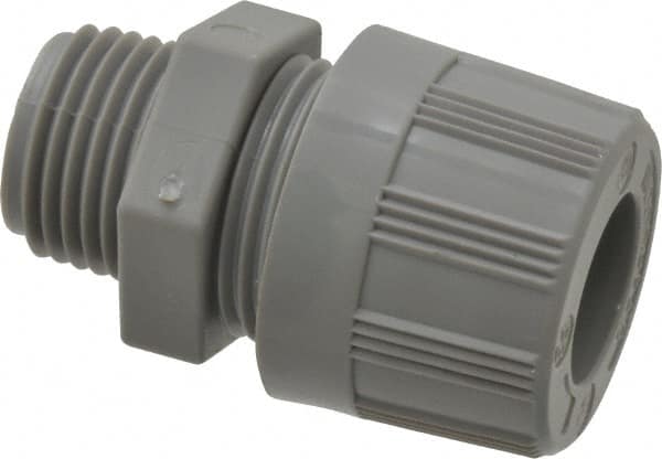 Woodhead Electrical - 9.53 to 11.1mm Capacity, Liquidtight, Straight Strain Relief Cord Grip - 1/2 NPT Thread, Nylon - Benchmark Tooling