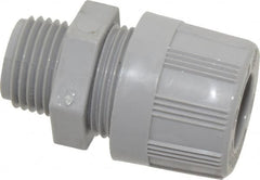 Woodhead Electrical - 11.1 to 12.7mm Capacity, Liquidtight, Straight Strain Relief Cord Grip - 1/2 NPT Thread, Nylon - Benchmark Tooling