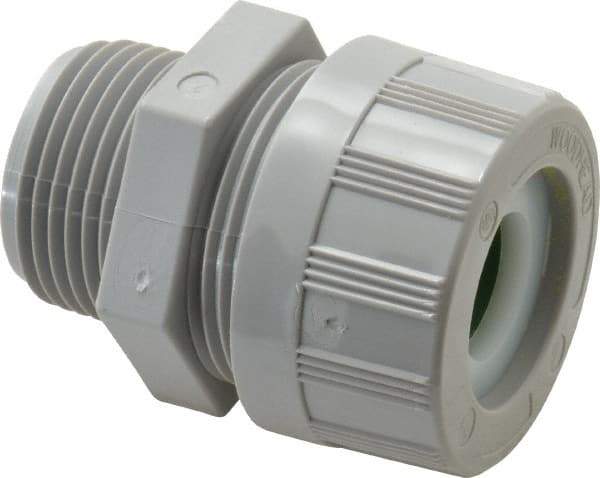 Woodhead Electrical - 14.27 to 17.45mm Capacity, Liquidtight, Straight Strain Relief Cord Grip - 1 NPT Thread, Nylon - Benchmark Tooling