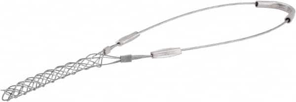 Woodhead Electrical - 0.22 to 0.32 Inch Cable Diameter, Galvanized Steel, Single Loop Support Grip - 12-1/2 Inch Long, 650 Lb. Breaking Strength, 3-1/2 Inch Mesh Length - Benchmark Tooling