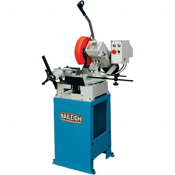 Baileigh - 1 Cutting Speed, 10" Blade Diam, Cold Saw - 54 RPM Blade Speed, Floor Machine, 1 Phase, Compatible with Ferrous/Non-Ferrous Material - Benchmark Tooling