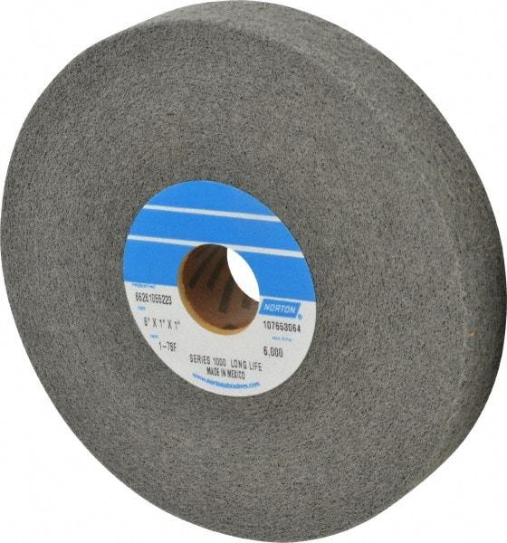 Norton - 6" Diam, 1" Face Width, 1" Center Hole, Fine Grade, Silicon Carbide Deburring Wheel - Convolute, Hard Density 7 Grade, 4,500 RPM - Benchmark Tooling