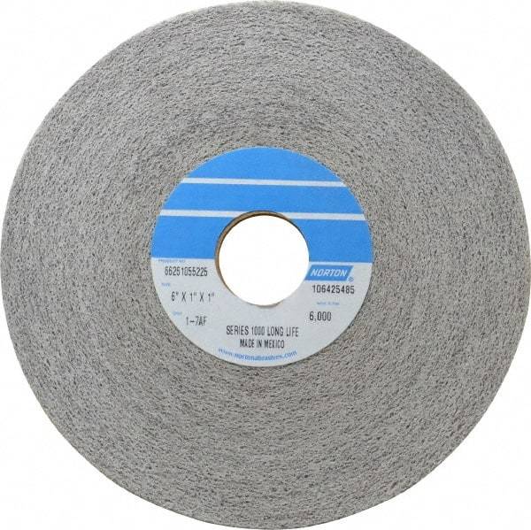 Norton - 6" Diam, 1" Face Width, 1" Center Hole, Fine Grade, Aluminum Oxide Deburring Wheel - Convolute, Hard Density 7 Grade, 4,500 RPM - Benchmark Tooling