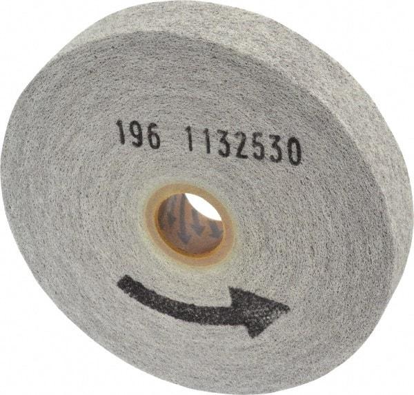 Norton - 6" Diam, 1" Face Width, 1" Center Hole, Medium Grade, Aluminum Oxide Deburring Wheel - Convolute, Hard Density 7 Grade, 6,000 RPM - Benchmark Tooling