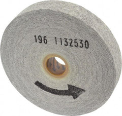 Norton - 6" Diam, 1" Face Width, 1" Center Hole, Medium Grade, Aluminum Oxide Deburring Wheel - Convolute, Hard Density 7 Grade, 6,000 RPM - Benchmark Tooling