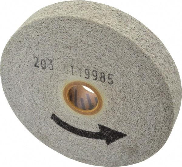 Norton - 6" Diam, 1" Face Width, 1" Center Hole, Fine Grade, Aluminum Oxide Deburring Wheel - Convolute, Medium Density 6 Grade, 4,500 RPM - Benchmark Tooling