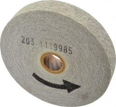 Norton - 6" Diam, 1" Face Width, 1" Center Hole, Fine Grade, Aluminum Oxide Deburring Wheel - Convolute, Medium Density 6 Grade, 4,500 RPM - Benchmark Tooling