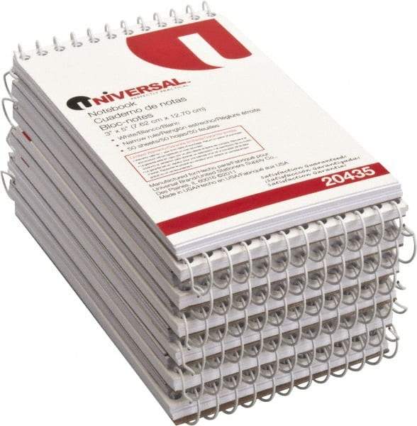 UNIVERSAL - 50 Sheet, 5 x 3", Glue Top Ruled Writing Pad - White - Benchmark Tooling