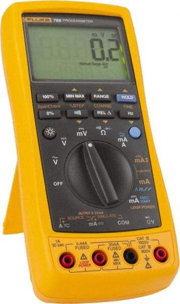 Fluke - 789, CAT III, 1,000 VAC/VDC, Digital Auto Ranging Average Responding Manual Ranging Multimeter - 40 mOhm, Measures Voltage, Capacitance, Current, Frequency, Resistance - Benchmark Tooling