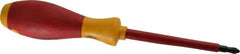 Wiha - #2, 8-9/16" OAL, Standard Phillips Screwdriver - 4" Blade Length, Ergonomic Handle - Benchmark Tooling