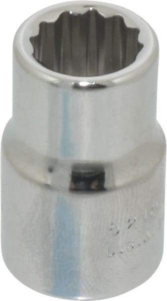 Proto - 3/8" Drive, Standard Hand Socket - 12 Points, 1-3/32" OAL, Chrome Finish - Benchmark Tooling