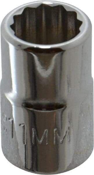 Proto - 3/8" Drive, Standard Hand Socket - 12 Points, 1-3/32" OAL, Chrome Finish - Benchmark Tooling