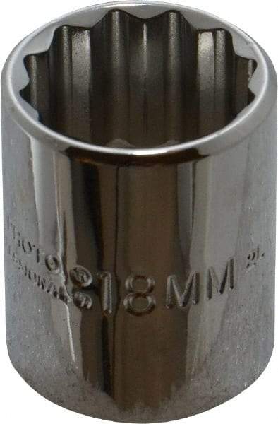 Proto - 3/8" Drive, Standard Hand Socket - 12 Points, 2-3/32" OAL, Alloy Steel, Chrome Finish - Benchmark Tooling
