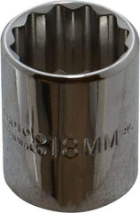 Proto - 3/8" Drive, Standard Hand Socket - 12 Points, 2-3/32" OAL, Alloy Steel, Chrome Finish - Benchmark Tooling