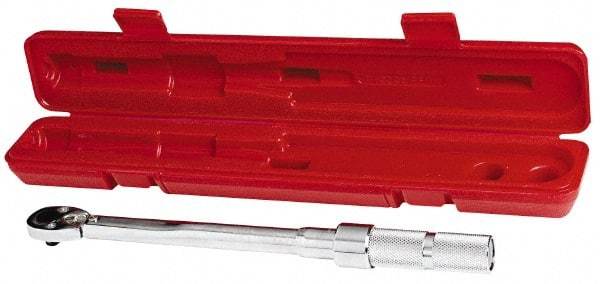 Proto - 1/2" Drive Mil Spec Micrometer Torque Wrench - 16 Ft/Lb to 80 Ft/Lb Torque, 15-1/2" OAL, Ratchet Head - Benchmark Tooling