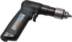 Ingersoll-Rand - 1/4" Keyed Chuck - Pistol Grip Handle, 3,800 RPM, 11 CFM, 0.33 hp, 90 psi - Benchmark Tooling