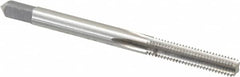 Made in USA - M4x0.70 Metric Coarse 4 Flute Bright Finish High Speed Steel Straight Flute Standard Hand Tap - Bottoming, Right Hand Thread, 2-1/8" OAL, 3/4" Thread Length, H11 Limit, 0.005" Oversize - Exact Industrial Supply