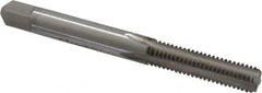 Made in USA - M6x1.00 Metric Coarse 4 Flute Bright Finish High Speed Steel Straight Flute Standard Hand Tap - Bottoming, Right Hand Thread, 2-1/2" OAL, 1" Thread Length, H11 Limit, 0.005" Oversize - Exact Industrial Supply