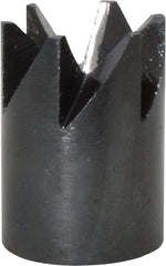 Made in USA - 90° Included Angle, 3/8-24" Hole Thread, Chamfer Edge, High Speed Steel, Outer Tube Edge Finishing Cutter - 7/8" Cutter Head Outside Diam, 1/2" Max Workpiece, 1-1/4" Long, 1/8" Threaded Hole Diam - Benchmark Tooling