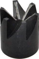 Made in USA - 90° Included Angle, 1/2-20" Hole Thread, Chamfer Edge, High Speed Steel, Outer Tube Edge Finishing Cutter - 1-1/8" Cutter Head Outside Diam, 3/4" Max Workpiece, 1-5/16" Long, 1/4" Threaded Hole Diam - Benchmark Tooling