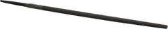 Value Collection - 8" Long, Smooth Cut, Round American-Pattern File - Double Cut, Tang - Benchmark Tooling