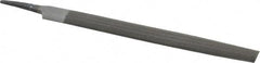 Value Collection - 8" Long, Smooth Cut, Half Round American-Pattern File - Double Cut, 7/32" Overall Thickness, Tang - Benchmark Tooling