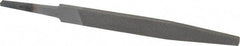 Value Collection - 4" Long, Smooth Cut, Flat American-Pattern File - Double Cut, 5/64" Overall Thickness, Tang - Benchmark Tooling