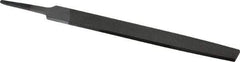 Value Collection - 6" Long, Smooth Cut, Flat American-Pattern File - Double Cut, 5/32" Overall Thickness, Tang - Benchmark Tooling