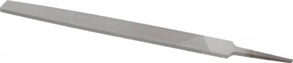 Value Collection - 8" Long, Smooth Cut, Flat American-Pattern File - Double Cut, 7/32" Overall Thickness, Tang - Benchmark Tooling