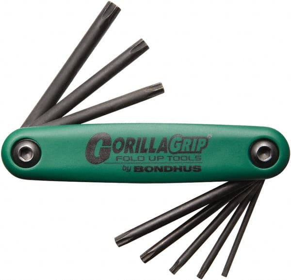 Bondhus - 8 Piece TR9 to T40 Fold-Up Torx Key Set - T9, T10, T15, T20, T25, T27, T30, T40 Torx Size - Benchmark Tooling