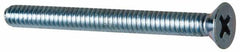 Value Collection - #10-24 UNC, 2" OAL Phillips Drive Machine Screw - Flat Head, Grade 2 Steel, Zinc-Plated Finish, Without Washer - Benchmark Tooling