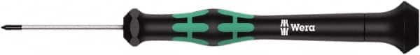 Wera - #000 Phillips Point, 40mm Blade Length Precision Phillips Screwdriver - 137mm OAL - Benchmark Tooling