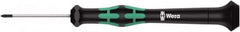 Wera - #000 Phillips Point, 40mm Blade Length Precision Phillips Screwdriver - 137mm OAL - Benchmark Tooling