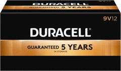 Duracell - Size 9V, Alkaline, 12 Pack, Standard Battery - 9 Volts, Snap Terminal, 6LR61, ANSI 1604A Regulated - Benchmark Tooling