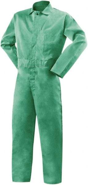 Steiner - Size 4XL, Green, Snap, Flame Resistant/Retardant Coverall - Cotton, 3 Pockets - Benchmark Tooling