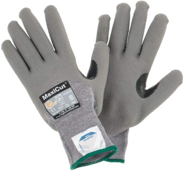 ATG - Size M, ANSI Cut Lvl A4, Cut Resistant Gloves - Palm, Fingers & Knuckles Coated, Gray - Benchmark Tooling