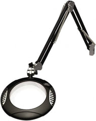 O.C. White - 43 Inch, Spring Suspension, Clamp on, LED, Black, Magnifying Task Light - 8 Watt, 7.5 and 15 Volt, 2x Magnification, 5-1/4 Inch Wide, 7-1/2 Inch Long - Benchmark Tooling