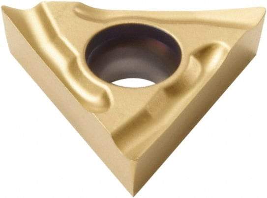 Seco - TCGT21.51 UX Grade CP500 Carbide Turning Insert - TiAlN/TiN Finish, 60° Triangle, 1/4" Inscr Circle, 3/32" Thick, 1/64" Corner Radius - Benchmark Tooling