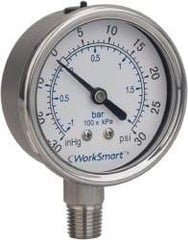 Value Collection - 4" Dial, 1/4 Thread, 0-1,000 Scale Range, Pressure Gauge - Lower Connection Mount, Accurate to 0.01% of Scale - Benchmark Tooling