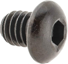 Made in USA - 5/16-18 UNC Hex Socket Drive, Button Screw - Alloy Steel, Black Oxide Finish, Fully Threaded, 3/8" Length Under Head - Benchmark Tooling