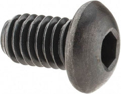 Made in USA - 3/8-16 UNC Hex Socket Drive, Button Screw - Alloy Steel, Black Oxide Finish, Fully Threaded, 5/8" Length Under Head - Benchmark Tooling